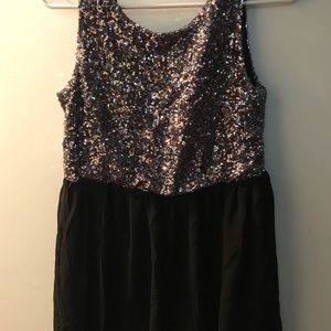 Glittery silver and black dress
